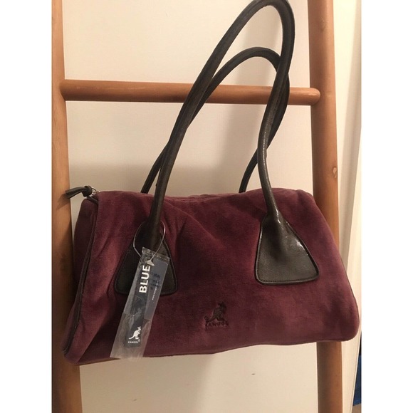 Kangol Medium Barrel Handbag, Small Duffle Style Deep Grape, Velour - Picture 12 of 14